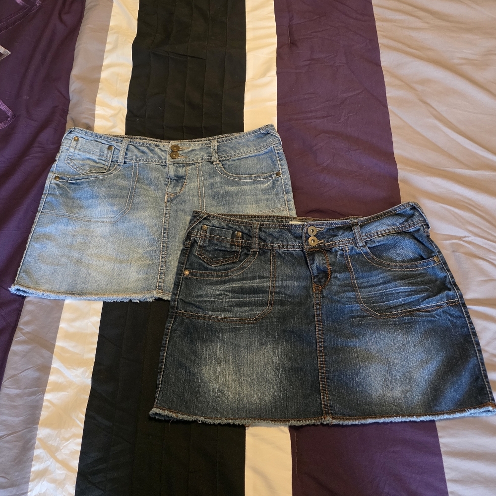 SO Denim Mini Skirt Set Of 2 Size 9